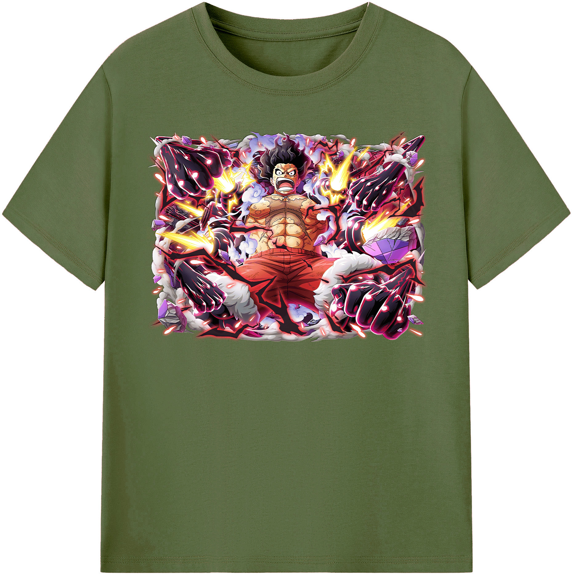 ワンピース モンキー・D・ルフィ ONE PIECE Monkey D. Luffy 綿100％半袖Tシャツ（フロントプリント）